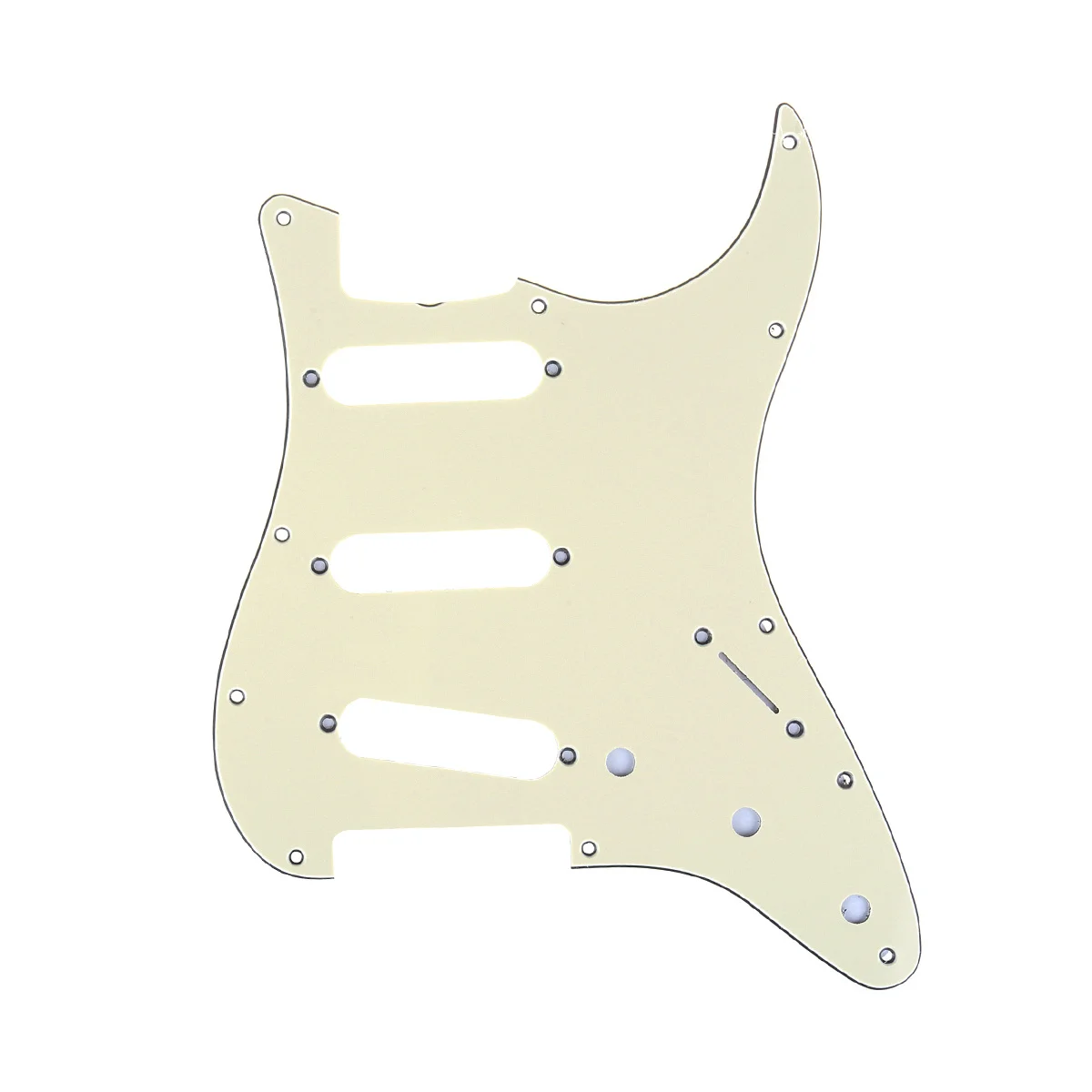 

Musiclily Pro 11-Hole 60s 64 Vintage Style Strat SSS Pickguard for American Stratocaster Guitar, 3Ply Cream