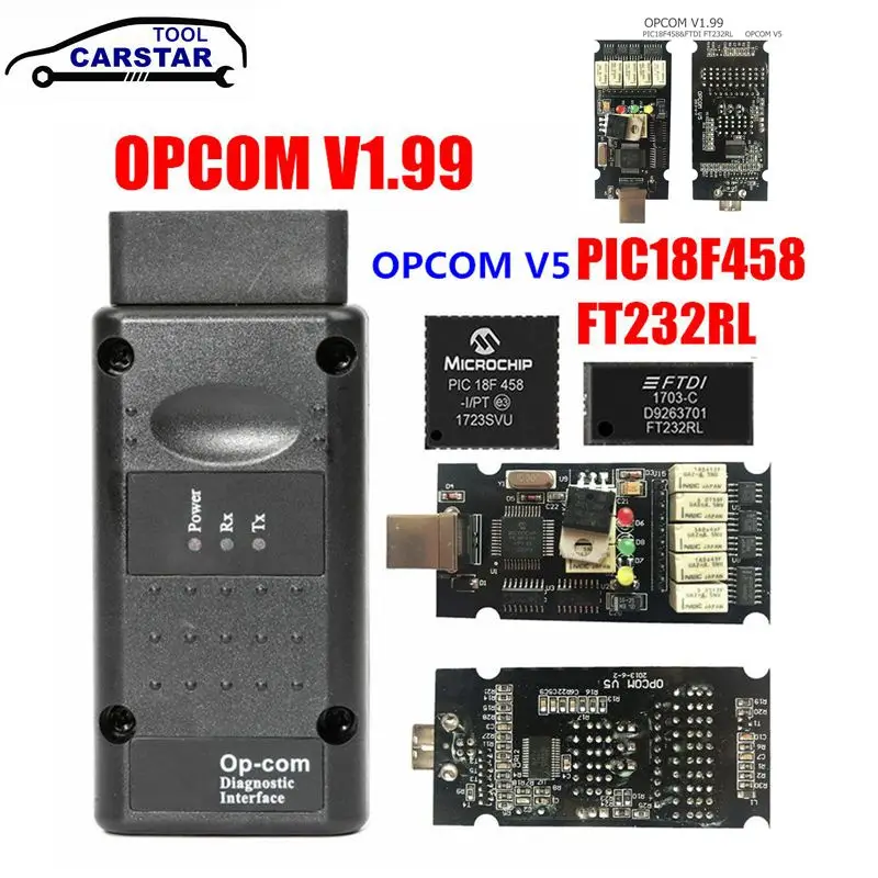 

Newest OPCOM V1.65 V1.70 V1.78 V1.95 V1.99 with PIC18F458 FTDI for Opel OP-COM CAN BUS V1.7 OBD2 Car Auto Diagnostic Tool