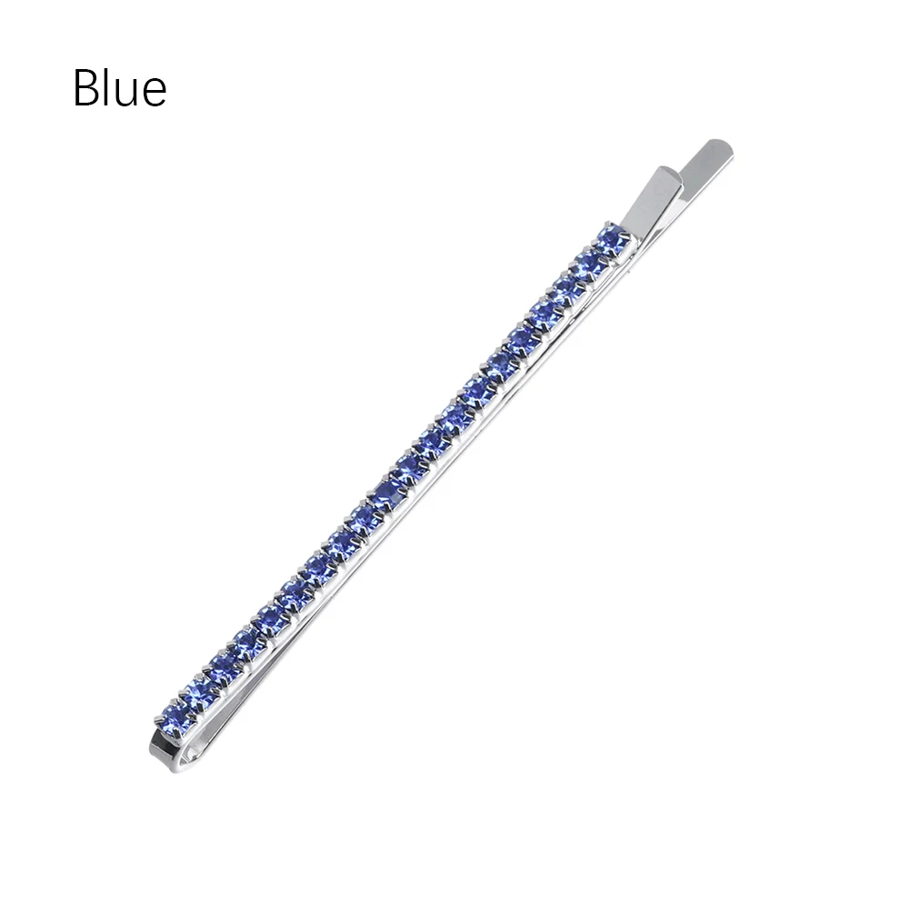 blue 2 шт. в Корейском стиле блестящая заколка со стразами Женская модная кристальная Геометрическая заколка для волос для девочек заколка для волос аксессуары для волос - Окраска металла: blue