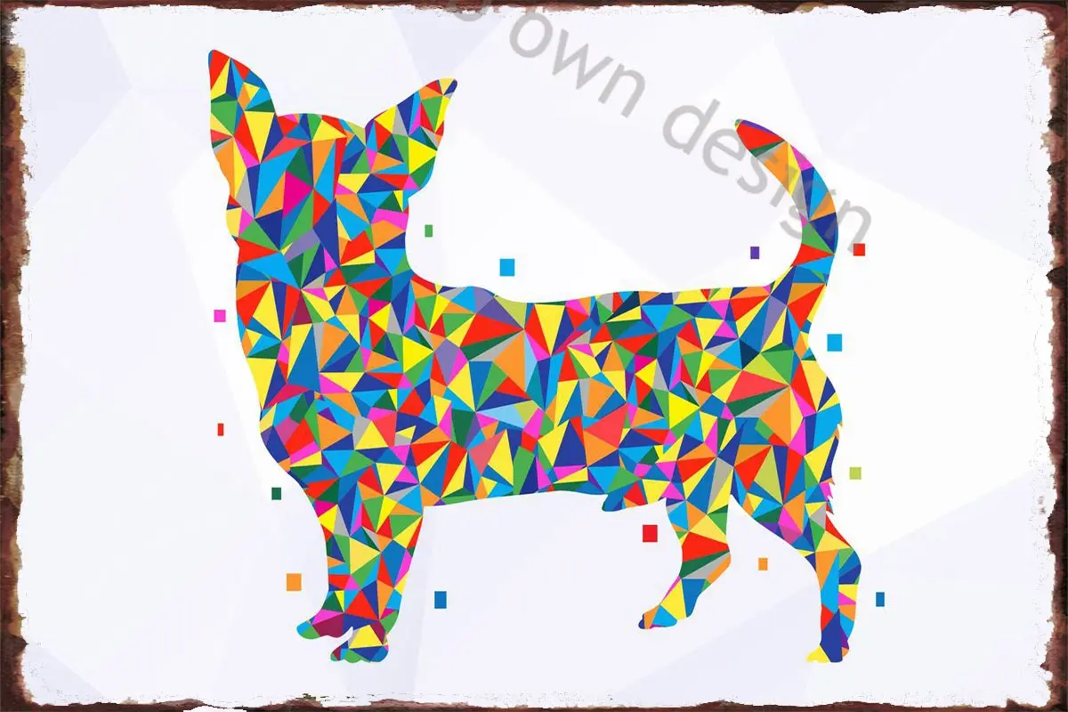 

Жестяная Табличка с собакой чихуахуа, винтажный металлический знак, жестяные тарелки, декор для стен, комнатное украшение в стиле ретро для ...