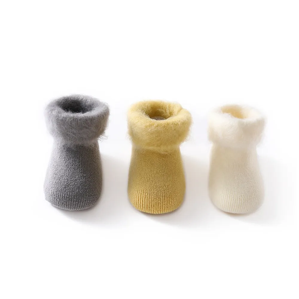 

3 Pairs/Lot Winter Thick Terry Baby Socks Warm Newborn Cotton Boys Girls Cute Toddler Socks Baby Accessories