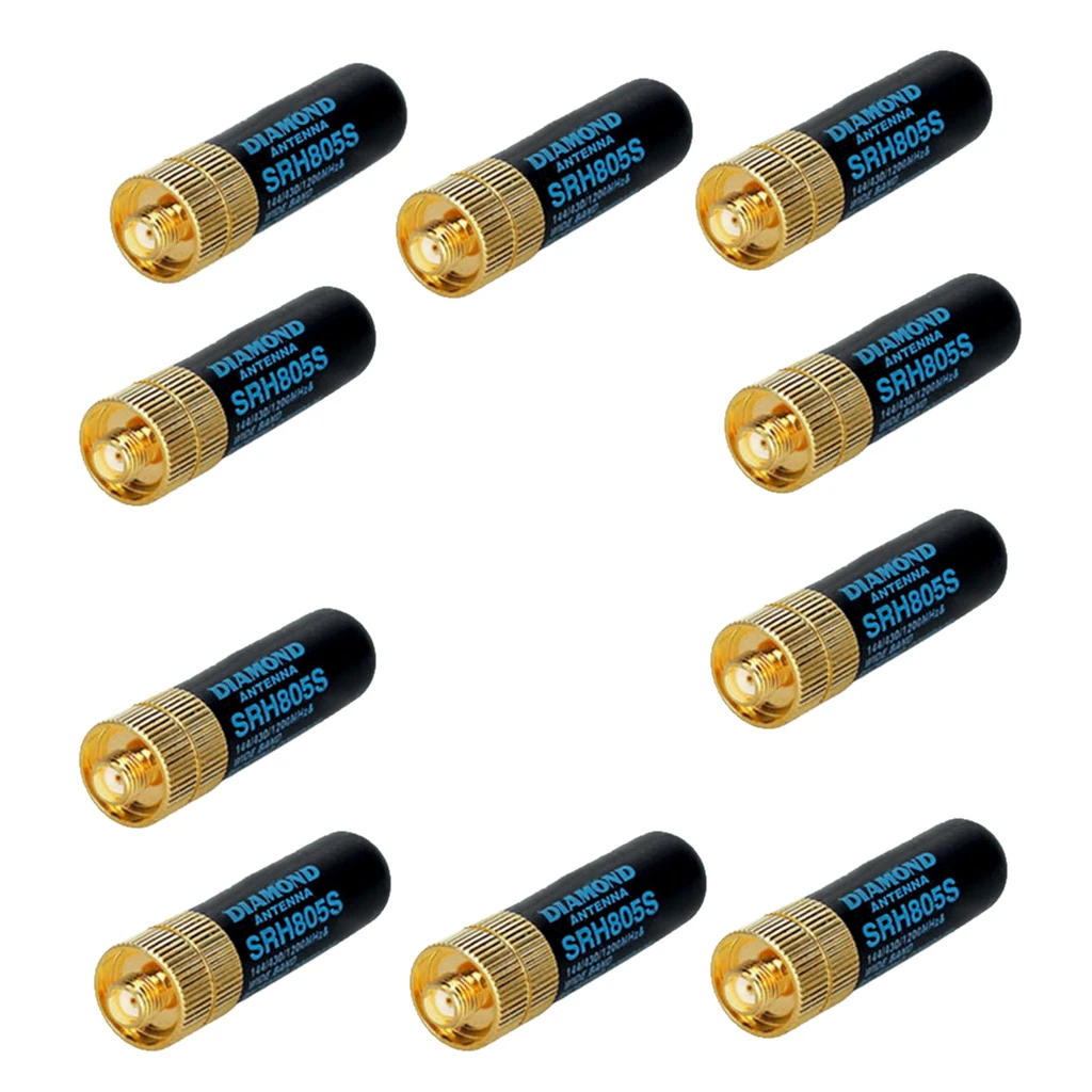 

10 шт. SRH805S Двухдиапазонная UHF + VHF антенна SMA женский 144/430 МГц для Baofeng