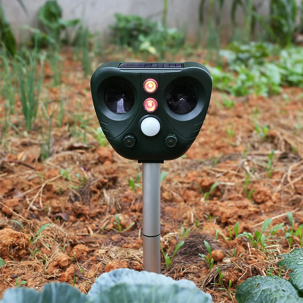 

New Ultrasonic Animal Chaser Repeller Repel Cat Dog Fox Animal Outdoor Use Solar Powered Scarer Repellent For Garden Supplies