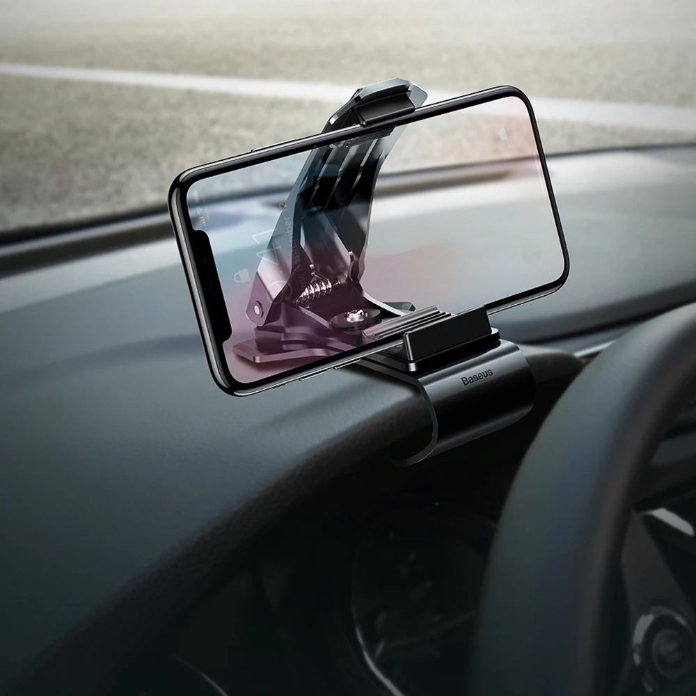 

ABS+PC+Silicone 360° Rotation Car Dash Bullet Baseus Car Dash Phone Bracket Clip Holder Anti-Slip Universal Compact Design
