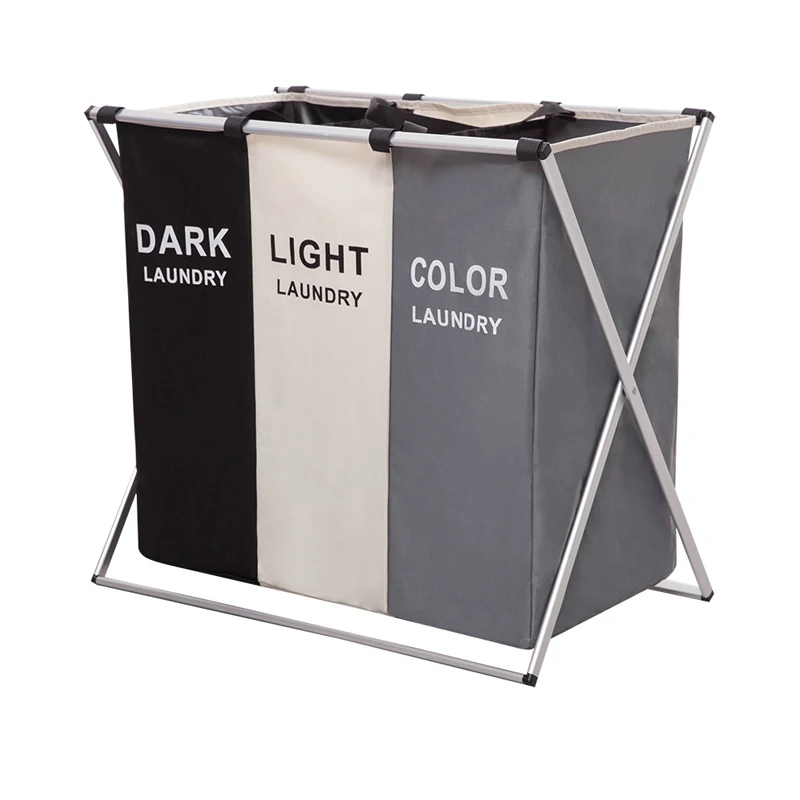 Складная корзина для белья органайзер грязной одежды большая две или три сетки