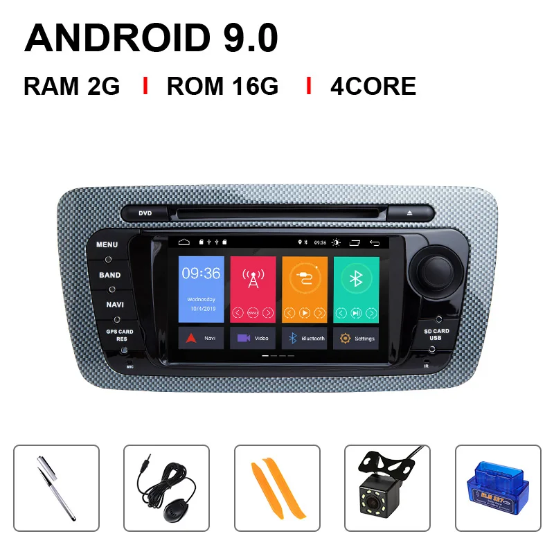 4 Core 16ROM OBD Cam Ips DSP 64 Гб 2 Din Android 9 автомобильный радиоприемник мультимедиа для Seat Ibiza 6J MK4 SportCoupe Ecomotive Cupra 2009-2013 навигатор с GPS, DVD - Цвет: 4 Core 16ROM OBD Cam