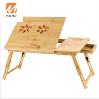 folding adjustable home office laptop table writing bed bamboo desk with low price