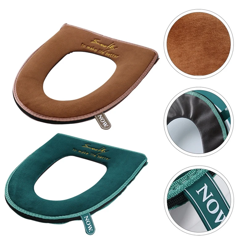 2 шт. чехлы для сидений унитаза теплое моющееся зима мягкая удобная фланель