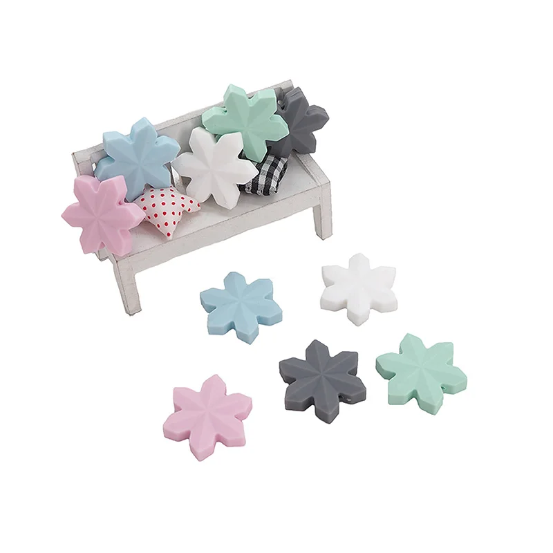 Ченкэй 10 шт. Снежинка Силиконовые бусы Детские игрушка для прорезывающихся зубов