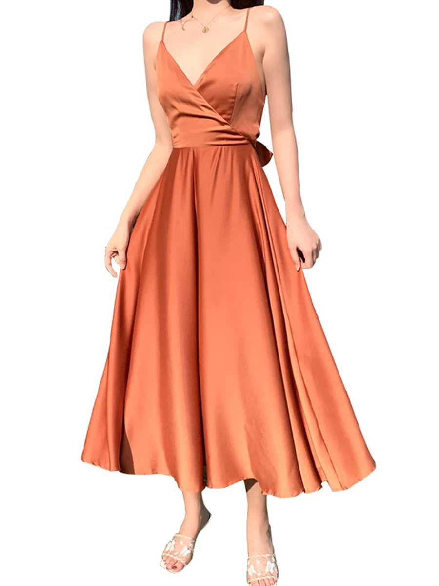 

Dresses Dress French retro satsexy super fairy white condole belt seaside holiday backless beach female summer wind