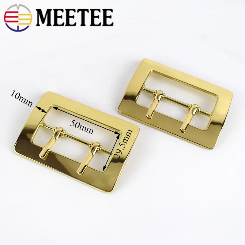 Meetee 4/10 шт 50 мм металлическая двойная пряжка украшение для пальто пряжки ремня