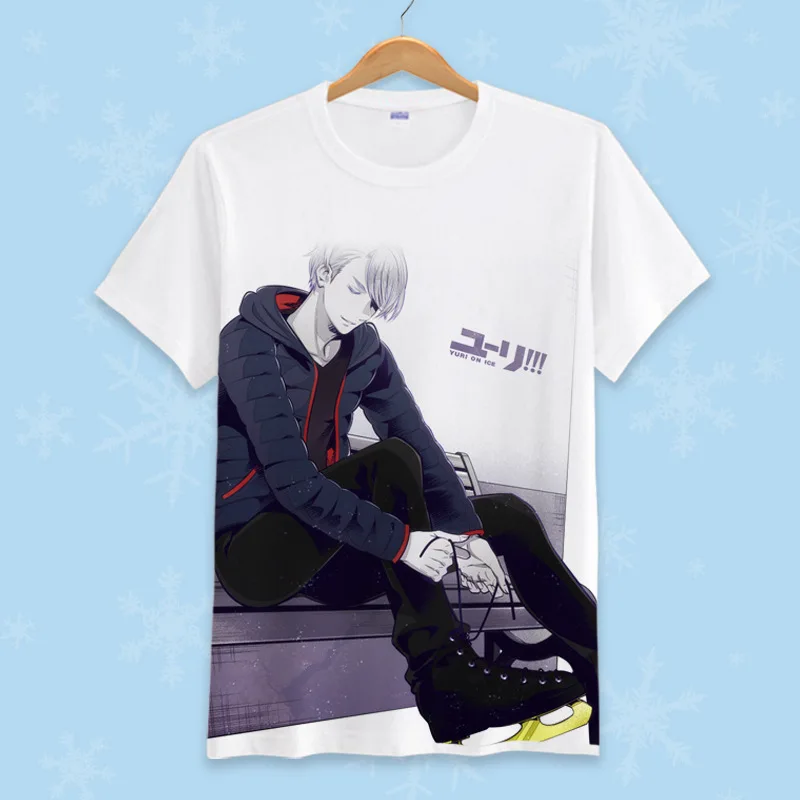 1 шт. модные Аниме футболки Yuri on ice Повседневная рубашка с коротким рукавом летняя
