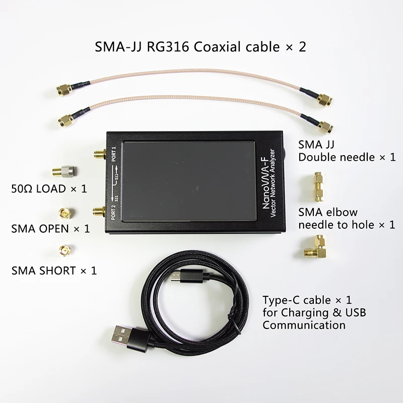 Портативный 4 3 дюймовый IPS TFT экран NanoVNA F VHF UHF Антенна векторный сетевой