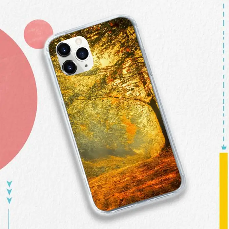 

Golden Fallen leaves Autumn Breeze Phone Case for iPhone 11 12 mini pro XS MAX 8 7 6 6S Plus X 5S SE 2020 XR