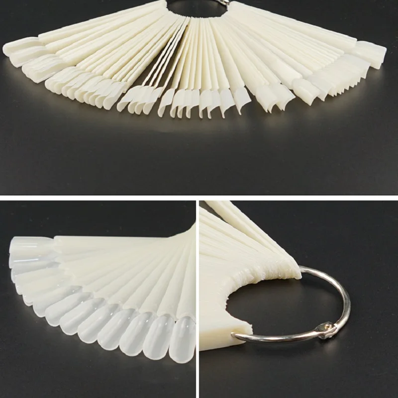 Веер-веер с цветными карточками и накладными ногтями веер прозрачными белыми