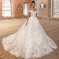 luxury wedding dresses sleeveless tube top off the shoulder lace applique gowns royal train robe de mari%c3%a9e tailor made