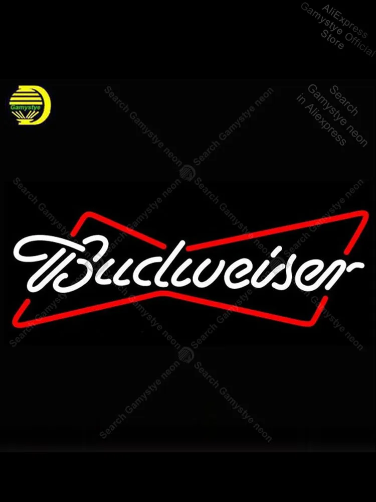 

Неоновая высветильник ка Budweiser, тюбик, неоновая вывеска для декора, игра, неоновая вывеска для комнаты, окон, гаража, настенная вывеска для пи...