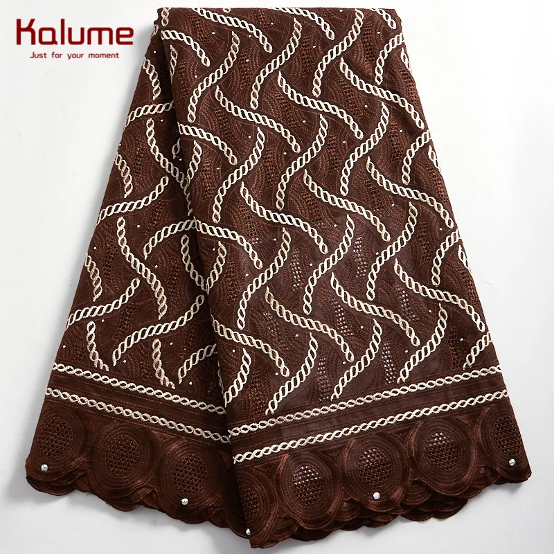 

Kalume African Lace Fabric 2021 Nigerian Cotton Lace Fabric Stone Swiss Voile Lace Fabric In Switzerland For Party Wedding H2342