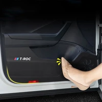 car interior door mat anti kick pad protective sticker decoration for volkswagen vw t roc 2017 2018 2019 2020 2021 accessories