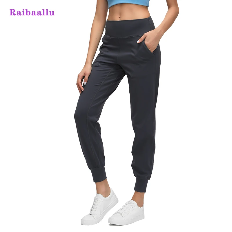 

Raibaallu Naked-Feels Women's Pants Loose straight tube Leggings Quick Dry Ankle-length Trousers