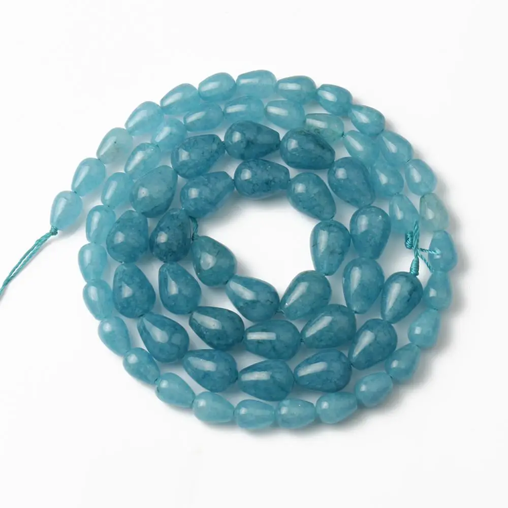 Оптовая продажа натуральный камень небесно-голубой нефрит в форме капли воды