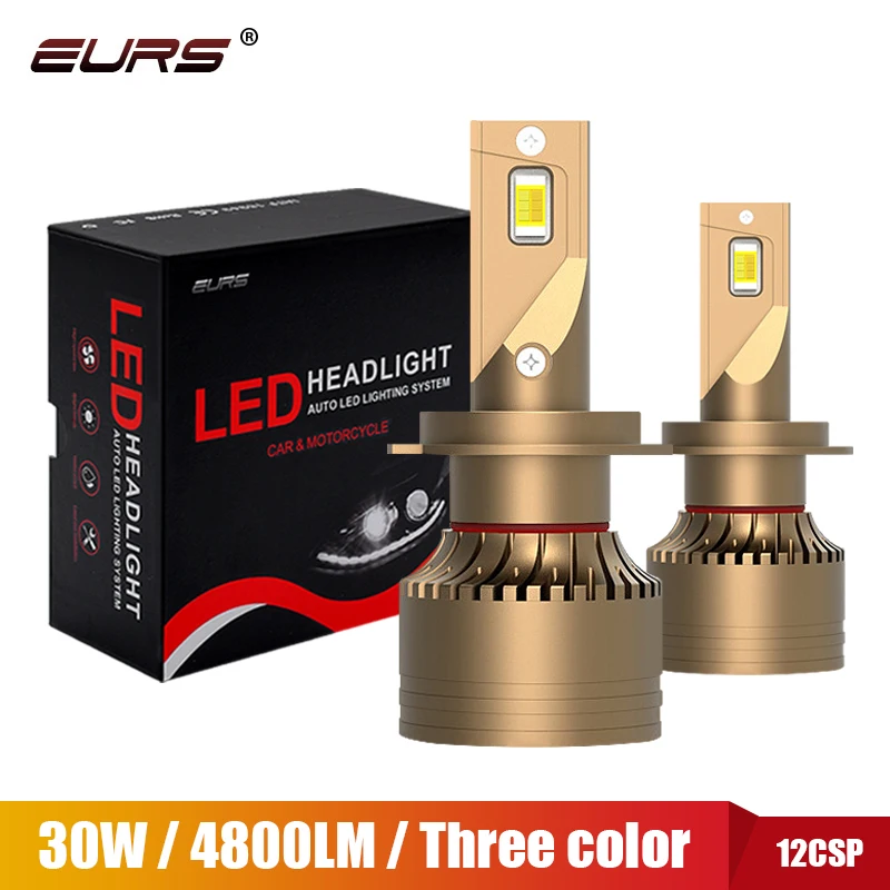 Автомобильные фары EURS H4 H7 Led 4300K Canbus автомобильные 3000K 6000K светодиодсветильник H1 H11