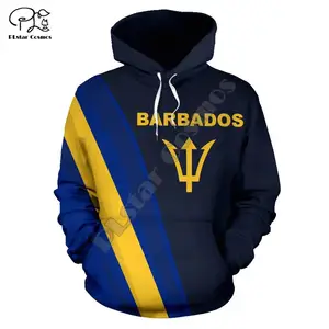 Мужчины флаг Барбадоса 3d из двух предметов: толстовка с капюшоном и рисунком котенка Длинные рукава кофты унисекс для женщин пуловер спортивный костюм с капюшоном Осенняя верхняя одежда