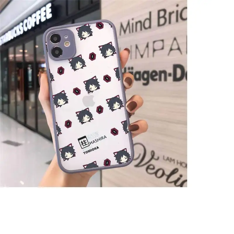 

Demon Slayer Kimetsu No Yaiba Phone Cases matte transparent For gray iPhone 7 8 x xs xr 11 12 pro plus max mini Clear Funda