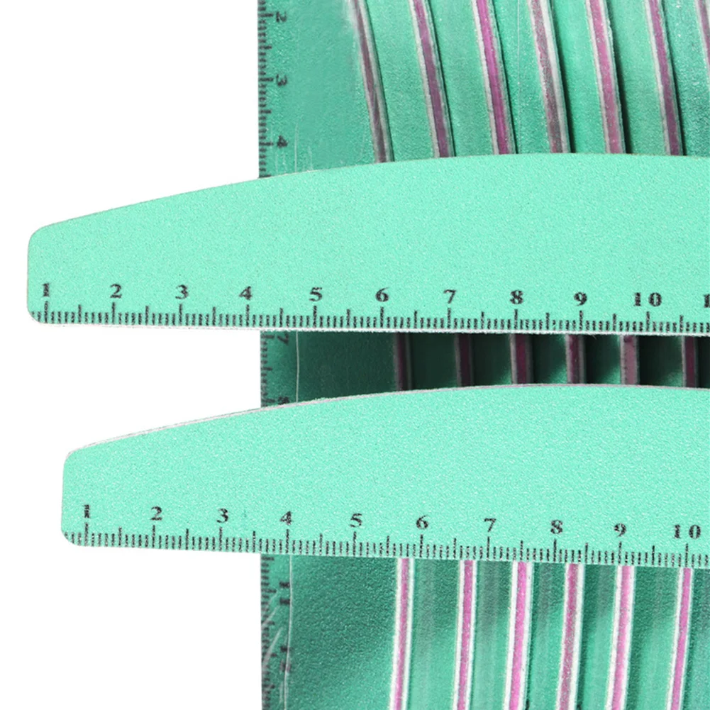 

10pcs Manicure Tool Professional Grinding Home Salon Double Sided Durable Sandpaper Nail Files Thick With Scale Buffing Grit