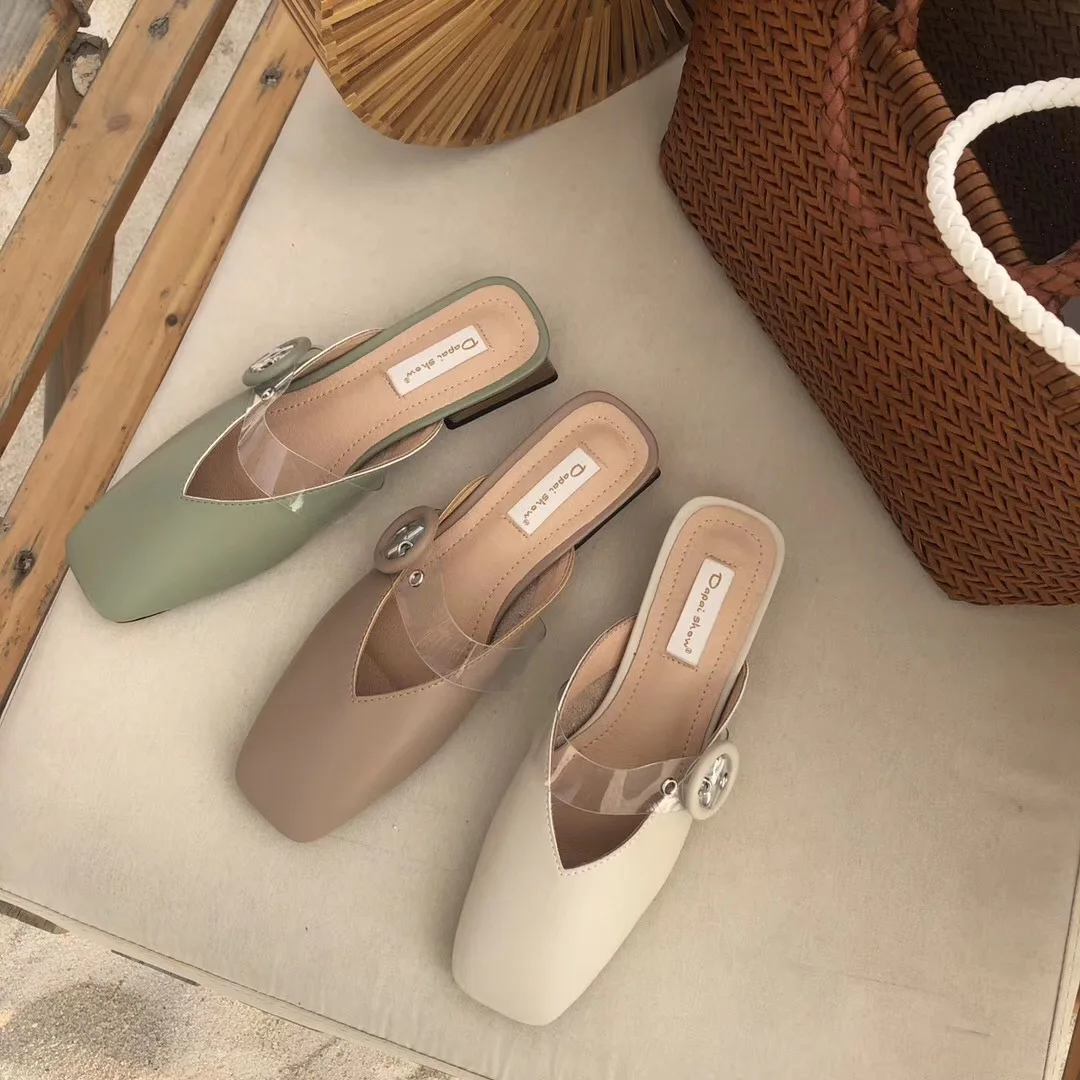 

Outside Med Increased Internal Closed Toe Slides Women Summer Solid Slippers Ankle Strap Leisure Ladies Shoes