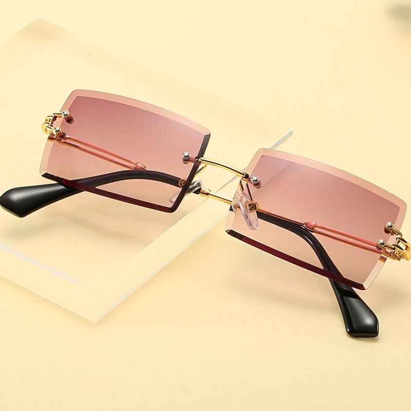 Солнцезащитные очки унисекс прямоугольные без оправы UV400 | Аксессуары для одежды