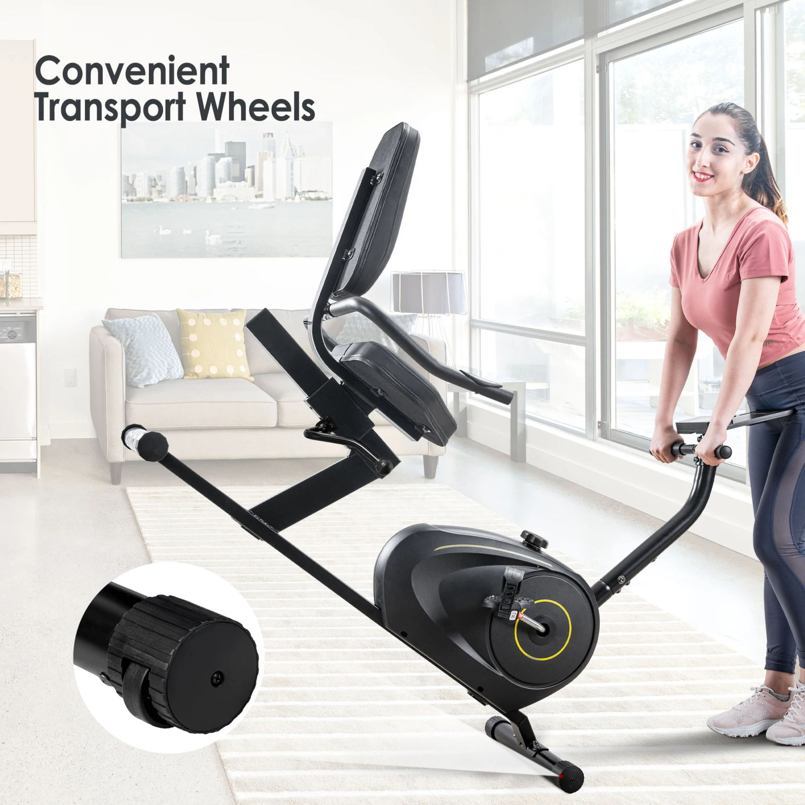 Review Recumbent Exercise Bike Bluetooth Smart Lcd Display Bicycle Adjustable Seat Trainer Reclining Static Bicycle Fitness Equipment