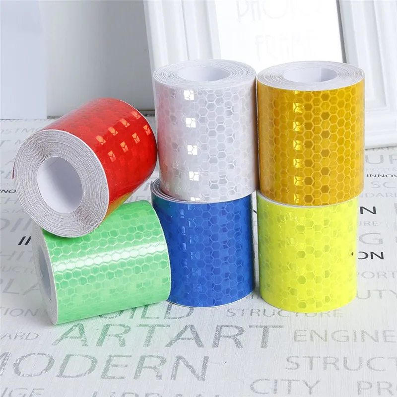 

5cmx3m Safety Mark Reflective Tape Stickers Car Styling Self Adhesive Warning Tape Automobiles Motorcycle Reflective Film 6color