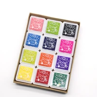 12 pieceslot 3x3cm childrens finger painting color inkpad printing 12 color diy paint inkpad