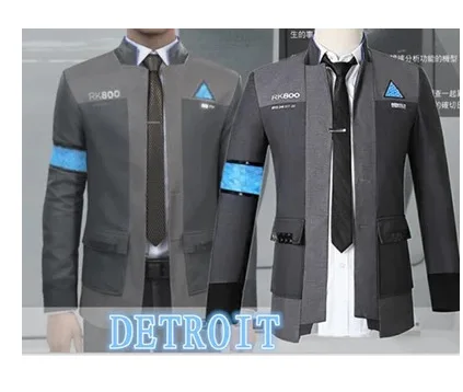 Игра Детройт: станьте человеком Коннором RK800 Униформа агента Костюмы Hallween