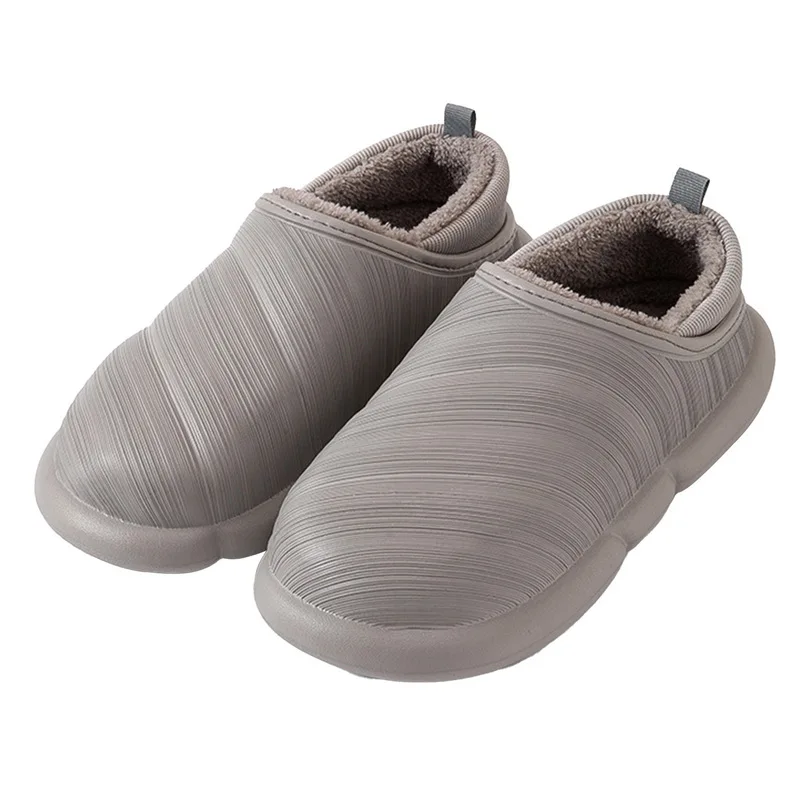 

Водонепроницаемые зимние плюшевые тапочки для дома, Теплая мужская и женская обувь, внутренняя кожаная обувь, унисекс, мужские Тапочки