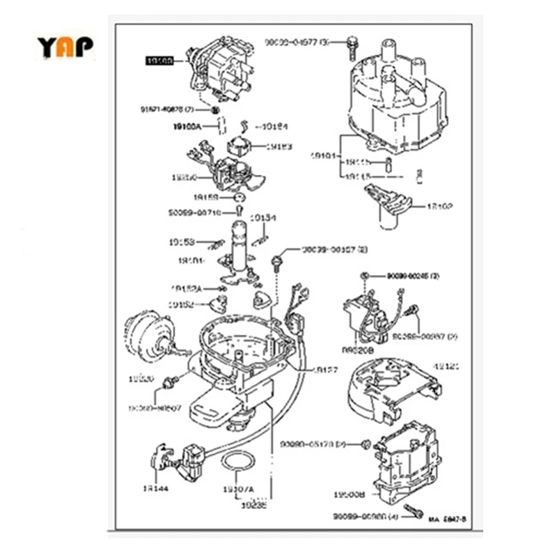 Новый дистрибьютор для Honda CIVIC Dell Sol 1 5 л 6 L4 30100-P06-A02 1996-1995 | Автомобили и мотоциклы