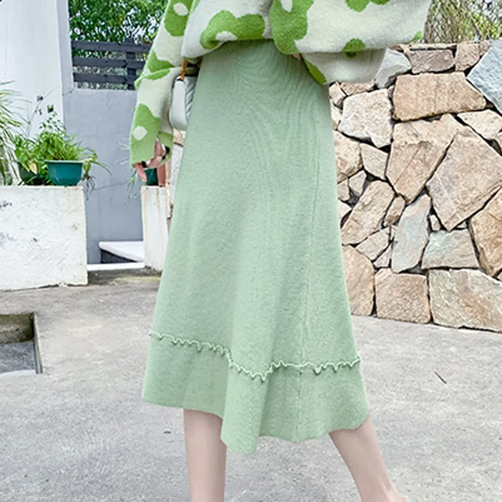 Faldas mujer moda юбки женские элегантные свободные однотонные зимние юбки для отдыха Длинные женские юбки jupe femme saia midi