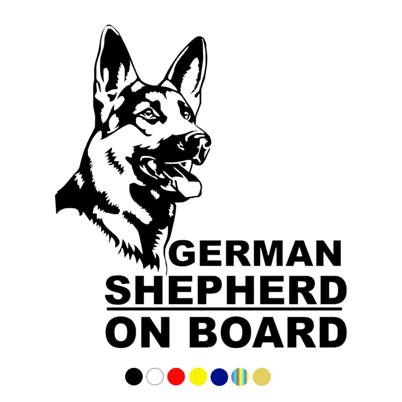 

German Shepherd on Board Funny Car Sticker Vinyl Decal for Auto Car Stickers Styling on Bumper Rear Window13x11cm