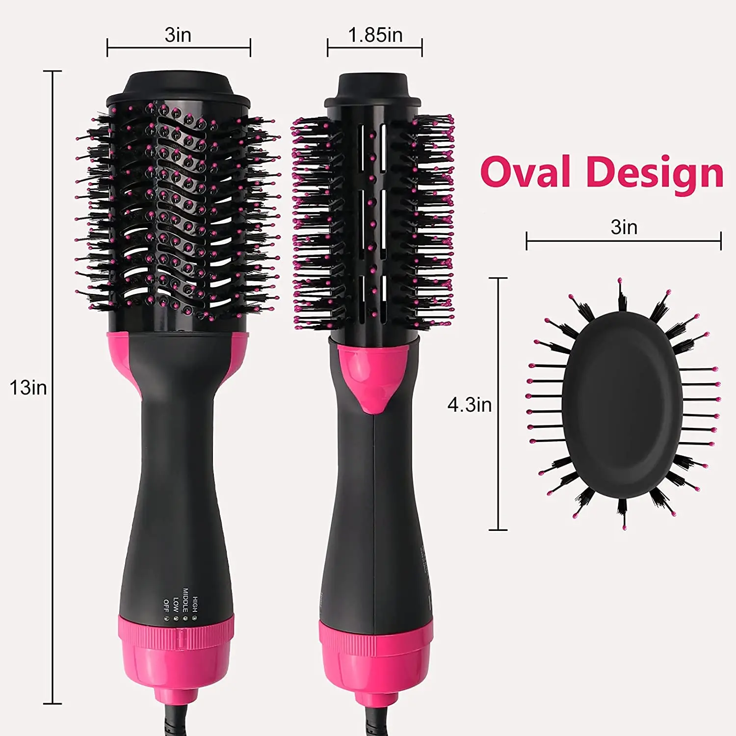 

1000W 3 In 1 Hair Curler Straightener Comb Blow Hair Dryer Brush One Step Electric Negative Ionic Ceramic Volumizer Hairdryer