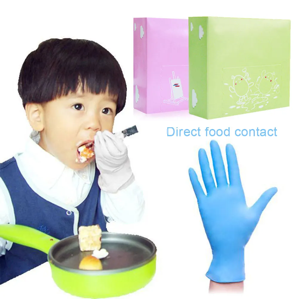 20PCS Children Disposable Nitrile Gloves Kindergarten Graffiti Painting Pinch Mud Girls/Boys Tight Short |