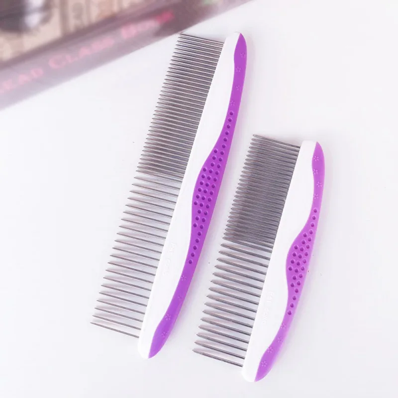 

Stainless Steel Hair Comb Puppy Dog Cat Metal Loosen The Knots and Fluff Pet Grooming Pet Hair Remover for Laundry Durable T