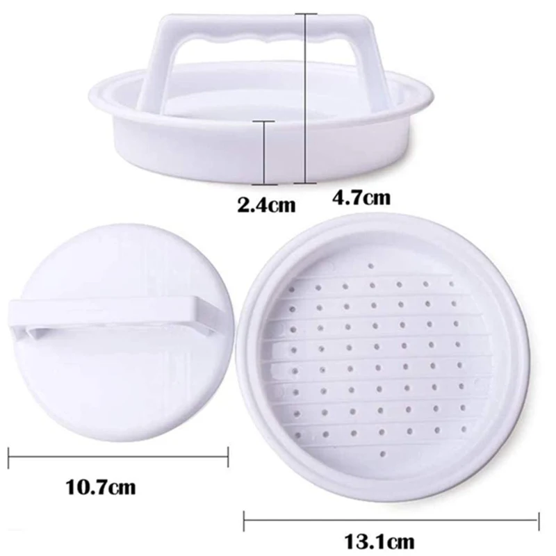 

Hot Round Shape Hamburger Press Food-Grade Plastic Hamburger Meat Beef Grill Burger Press Patty Maker Mold Mould Kitchen Tool