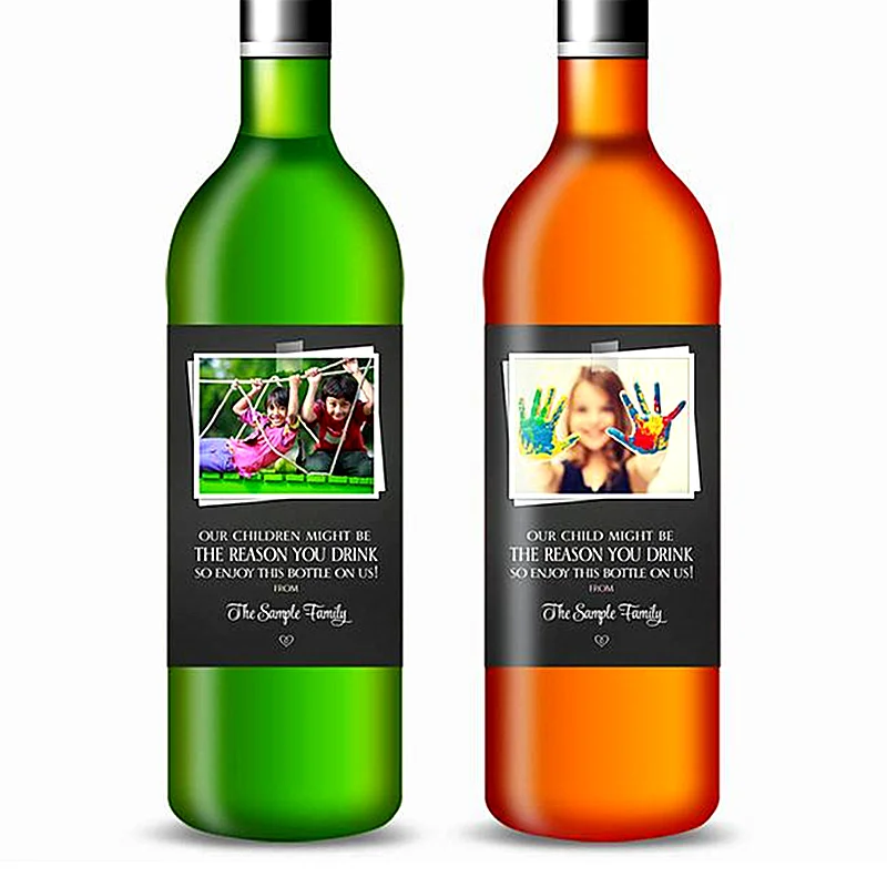 

Пользовательская фотография для детского кампуса этикетка для винных бутылок, персонализированный подарок учителю для признательности, э...