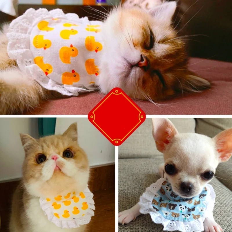 Украшение для шеи домашних животных собаки слюнявчик полотенце с мультяшным