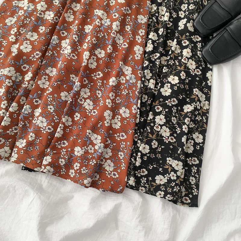 Юбка-миди Женская длинная в винтажном стиле с высокой талией | одежда