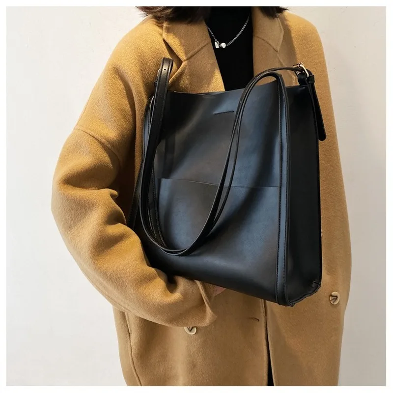 

Spring High-quality Large-capacity Bag Female 2021new Trendy Fashion Single Shoulder Bag High-quality Leather All-match Tote Bag