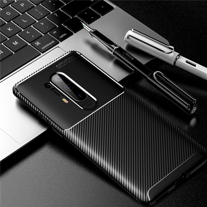 

For OnePlus 8 Pro Case Bumper Silicone Slim Carbon Fiber Phone Cover For OnePlus 8 Pro 7T 7 Pro 5G 6 6T Case Cover OnePlus 8 Pro