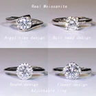 Кольцо женское из серебра 925 пробы, с мусанитом