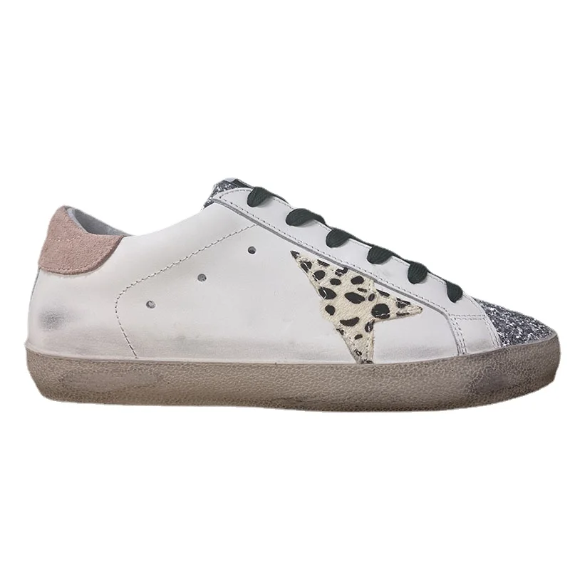 

Кроссовки детские из воловьей кожи, с блестками, ST180